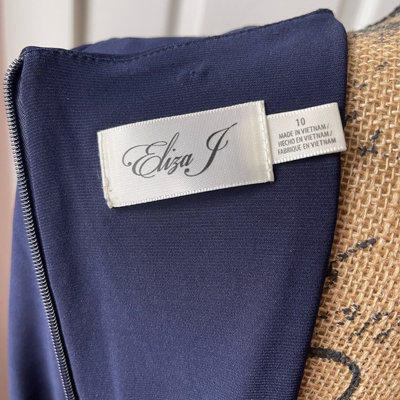 Eliza J Navy Blue Long Sleeve Knee Length Dress - Picture 4 of 8